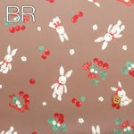Polyester Twill Print Fabric - Classical Modern MISAKO AOKI - Rabbit Cherry - nomura tailor