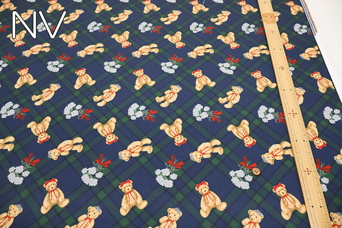 Polyester Twill Print Fabric - Classical Modern MISAKO AOKI - Dream Bear - nomura tailor