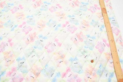 Peach Skin Finish Quilting Polyester Fabric - ima DOKI kids - Rainbow animal - nomura tailor
