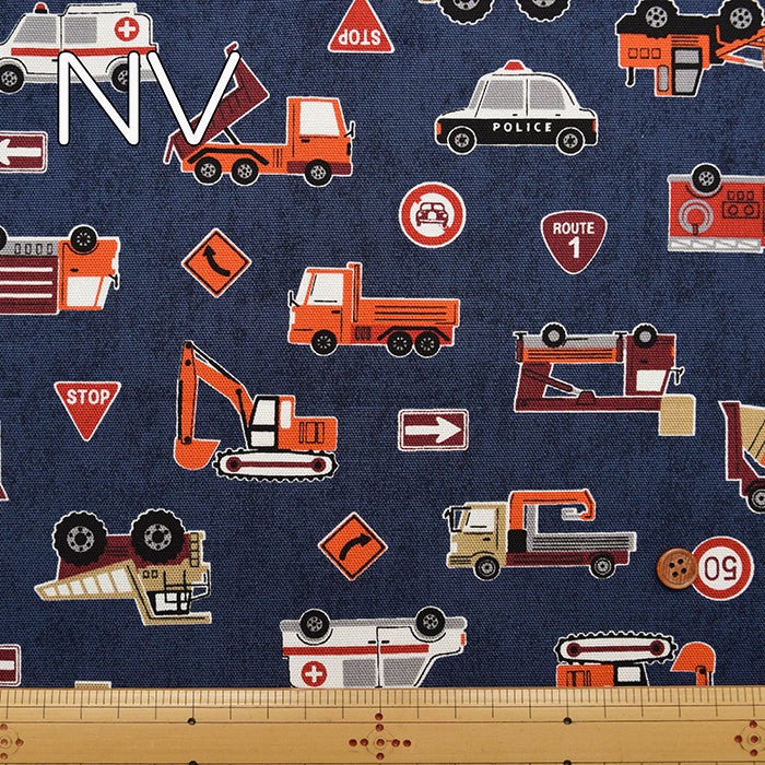 Cotton Oxford Fabric - Favorite Series - Working Vehicles - nomura tailor