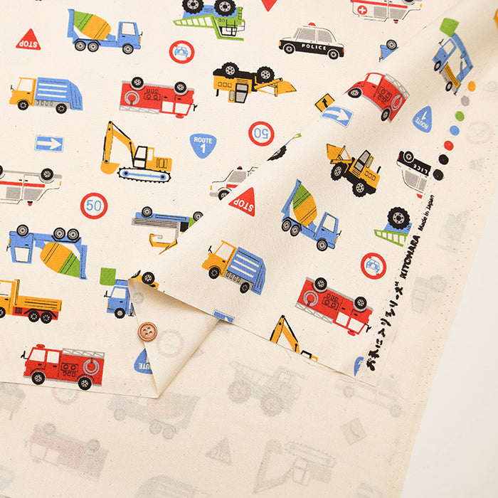 Cotton Oxford Fabric - Favorite Series - Working Vehicles - nomura tailor