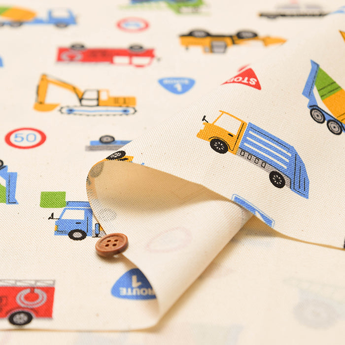 Cotton Oxford Fabric - Favorite Series - Working Vehicles - nomura tailor