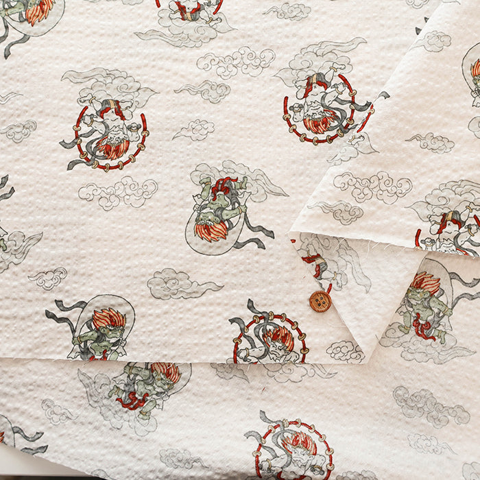Cotton Ripple-printed Fabric Favorite Series - The God of Wind and Thunder - nomura tailor