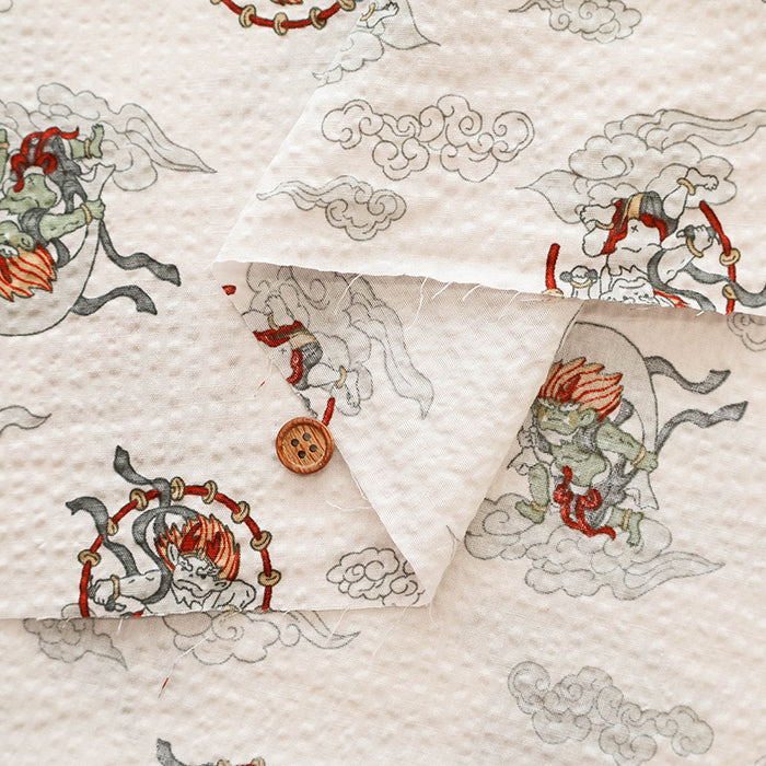 Cotton Ripple-printed Fabric Favorite Series - The God of Wind and Thunder - nomura tailor
