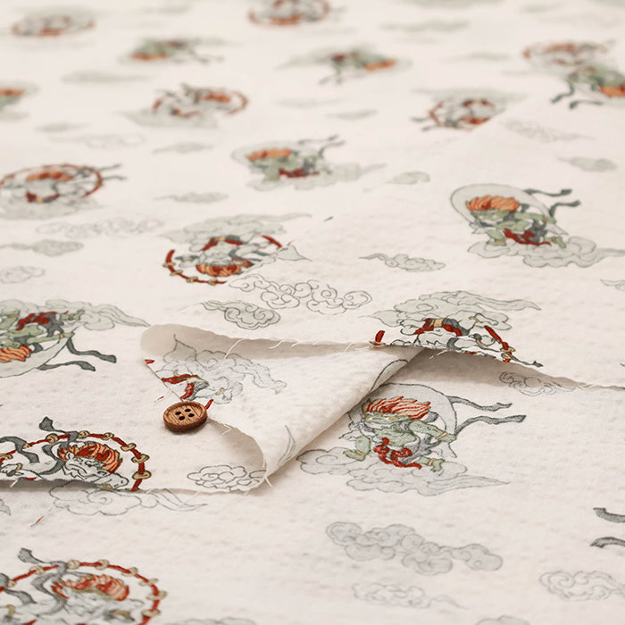 Cotton Ripple-printed Fabric Favorite Series - The God of Wind and Thunder - nomura tailor