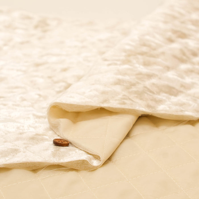 Made in China Nerori Rose Polyester Velour Diamond Quilt Fabric - Plain - nomura tailor