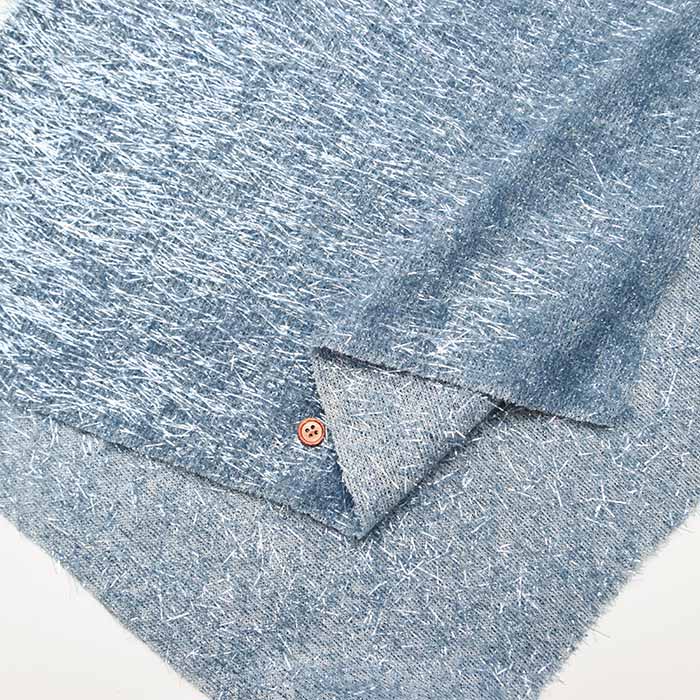 Made in China - Polyester Lurex Shaggy Knit Fabric - Plain - nomura tailor