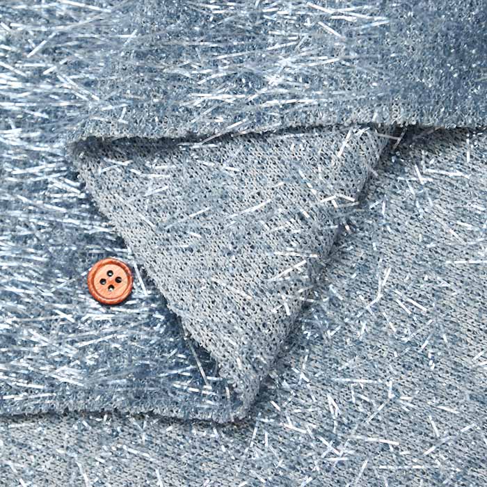 Made in China - Polyester Lurex Shaggy Knit Fabric - Plain - nomura tailor