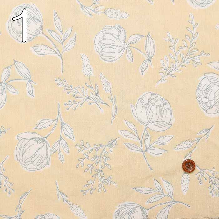 Cotton Si Clape Print Fabric Sheer Style Line Flower - nomura tailor