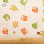 Cotton muslin Fabric - JAPAN - The three wise monkeys - nomura tailor