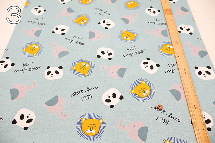 Cotton Oxford Fabric - Hi! my zoo Animal Toys - nomura tailor