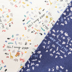 Cotton Oxford Fabric - Hi! my zoo my zoo Circle Animal - nomura tailor