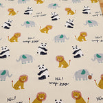 Cotton Oxford Fabric - Hi! My Zoo Animal Toy Face - nomura tailor