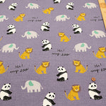 Cotton Oxford Fabric - Hi! My Zoo Animal Toy Face - nomura tailor