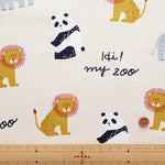 Cotton Oxford Fabric - Hi! My Zoo Animal Toy Face - nomura tailor