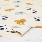 Cotton Oxford Fabric - Hi! My Zoo Animal Toy Face - nomura tailor