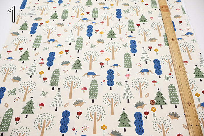 Cotton Oxford Fabric - Hi!  my zoo In the Forest - nomura tailor
