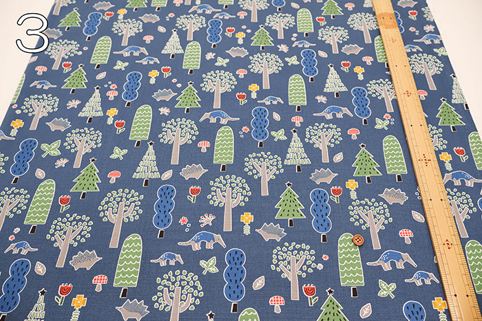Cotton Oxford Fabric - Hi!  my zoo In the Forest - nomura tailor