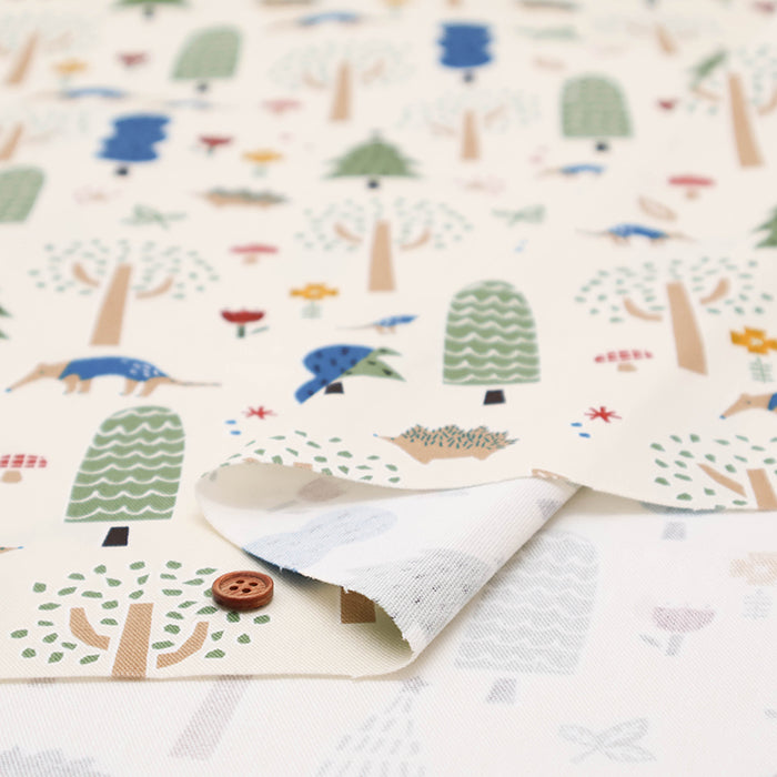 Cotton Oxford Fabric - Hi!  my zoo In the Forest - nomura tailor