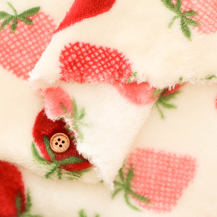 Made in China Polyester Flannel Fur Print Fabric - Strawberry - nomura tailor