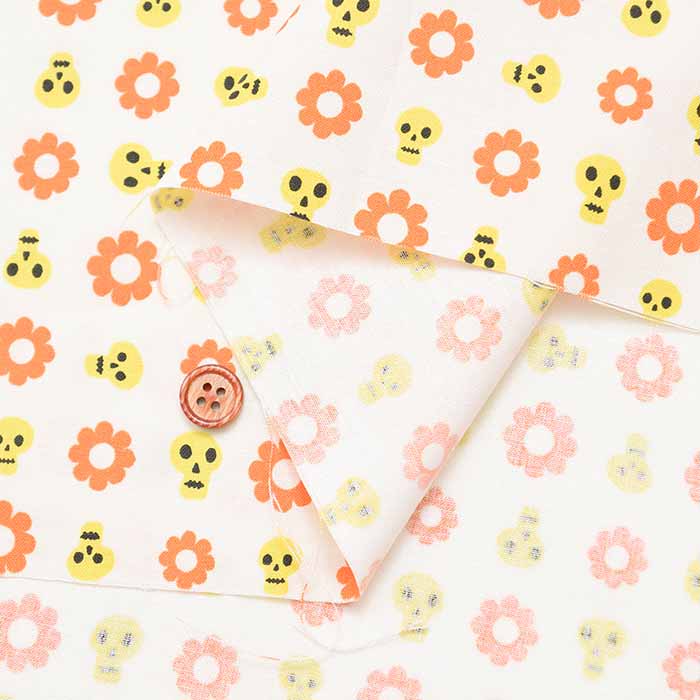 USA Cotton - moda GOOD SPIRITS Skull & Flower - nomura tailor