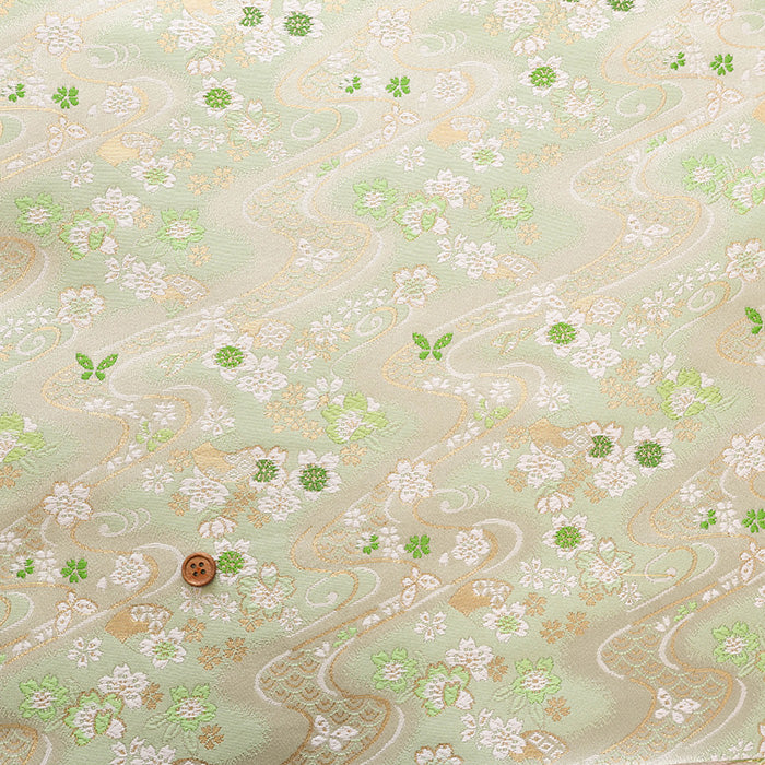 Gold Brocade (Kinran) - Flowing Water and Butterflies - nomura tailor