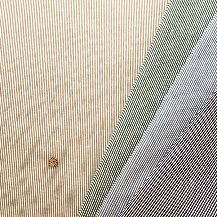 Organic Cotton HICKORY STRIPE Fabric - nomura tailor