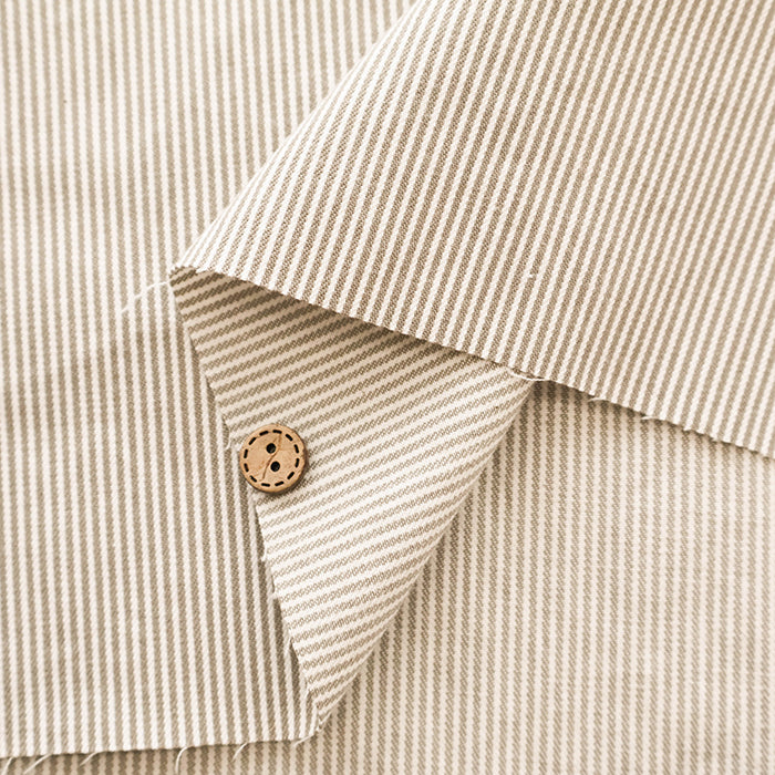 Organic Cotton HICKORY STRIPE Fabric - nomura tailor