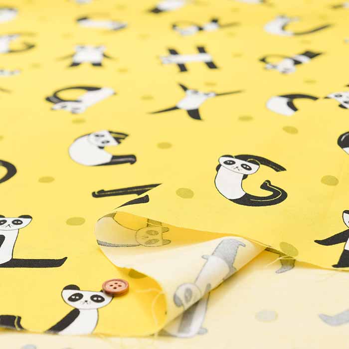 Cotton muslin Print Fabric - Emoemo (Kanako Kamiya) - Panda - nomura tailor