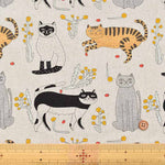 C/L Canvas Print Fabric - Emoemo (Kanako Kamiya) - Cat - nomura tailor
