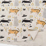C/L Canvas Print Fabric - Emoemo (Kanako Kamiya) - Cat - nomura tailor