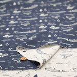 Washer-Finished Cotton Double Gauze Jacquard FabricJacquard Fabric - Whale - nomura tailor