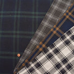 Cotton Silk Nep Washer Fabric - Check - nomura tailor