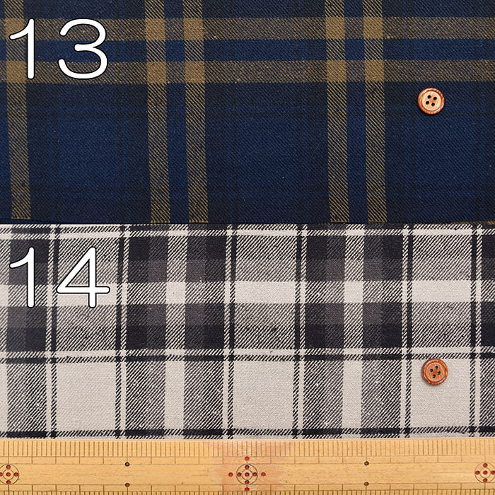 Cotton Silk Nep Washer Fabric - Check - nomura tailor