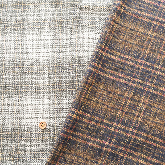 COTTON TWEEDY Fabric - Check - nomura tailor