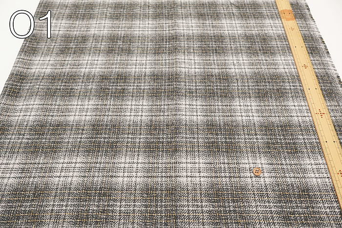 COTTON TWEEDY Fabric - Check - nomura tailor