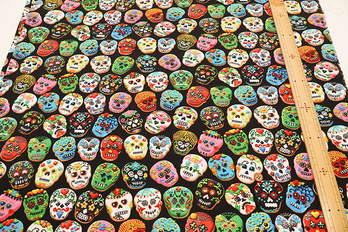 USA Cotton ROBERT KAUFMAN - Mexican Skull Cookie - nomura tailor