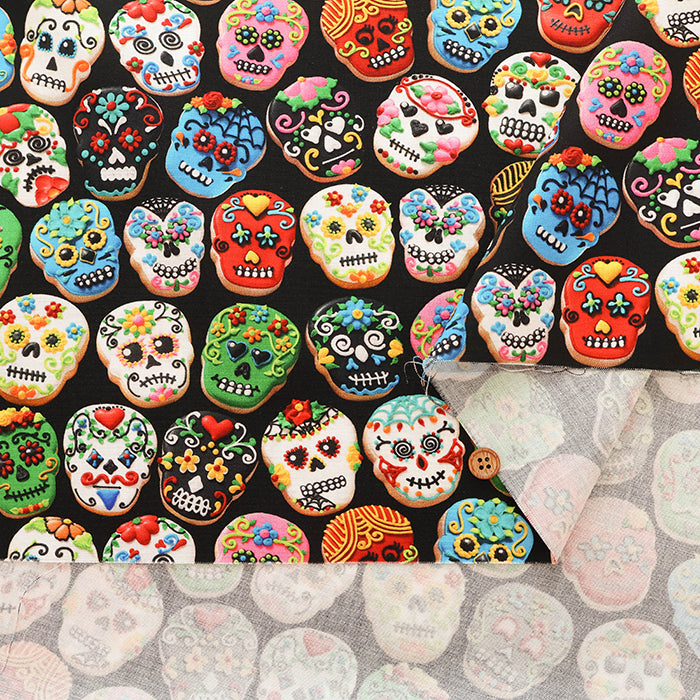 USA Cotton ROBERT KAUFMAN - Mexican Skull Cookie - nomura tailor