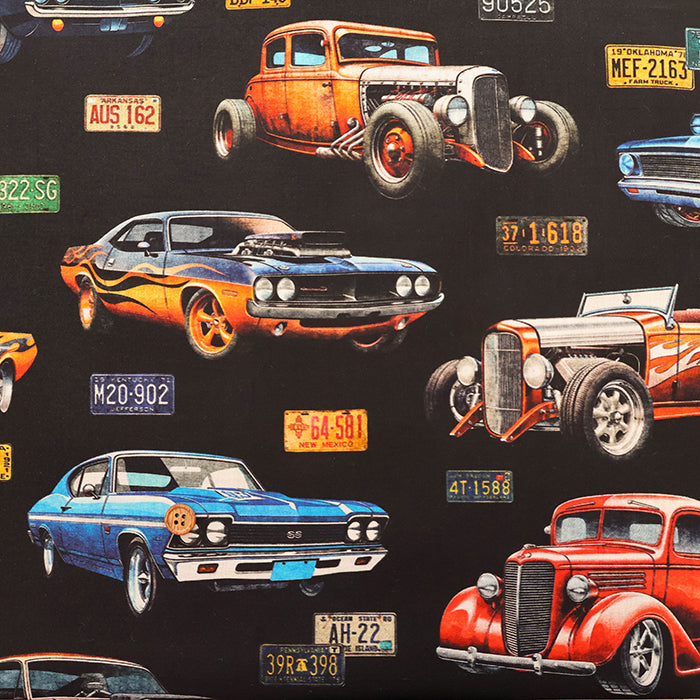 USA Cotton QT FABRICKS Hot Rods - Car - nomura tailor
