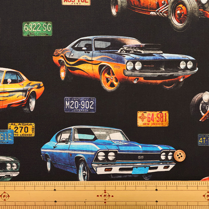 USA Cotton QT FABRICKS Hot Rods - Car - nomura tailor