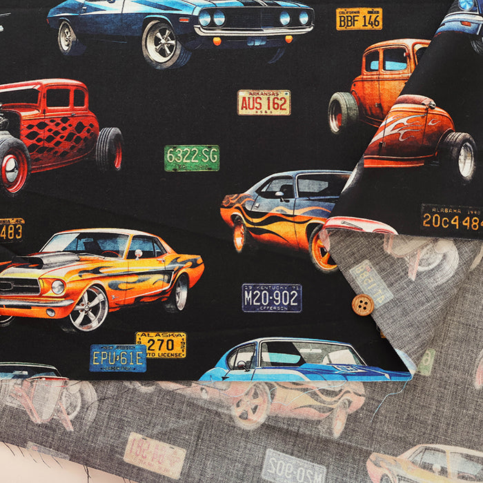 USA Cotton QT FABRICKS Hot Rods - Car - nomura tailor