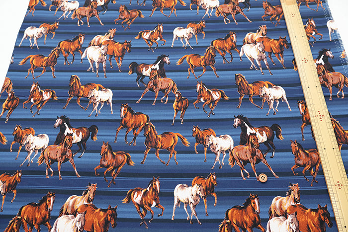 USA Cotton WINDHAM FABRICS Stallions - Horse - nomura tailor