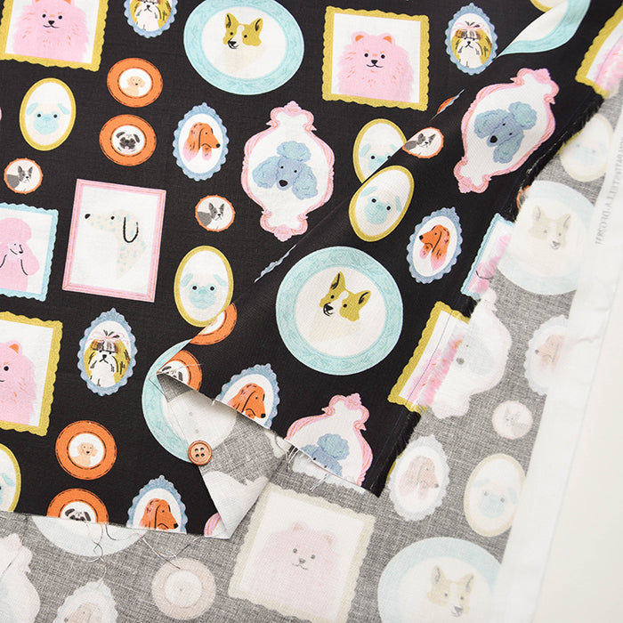 USA Cotton - TIMELESS TREASURES - Dog Frame - nomura tailor
