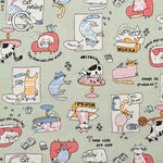 T/C Board Fabric - Relaxing Cat - nomura tailor