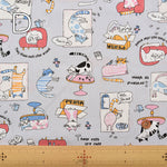 T/C Board Fabric - Relaxing Cat - nomura tailor