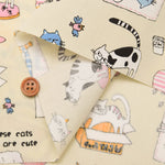 T/C Board Fabric - Relaxing Cat - nomura tailor