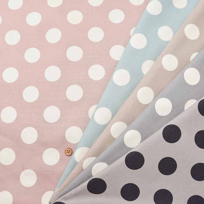 Cotton Ox Printed Fabric Latte Polka Dots - nomura tailor