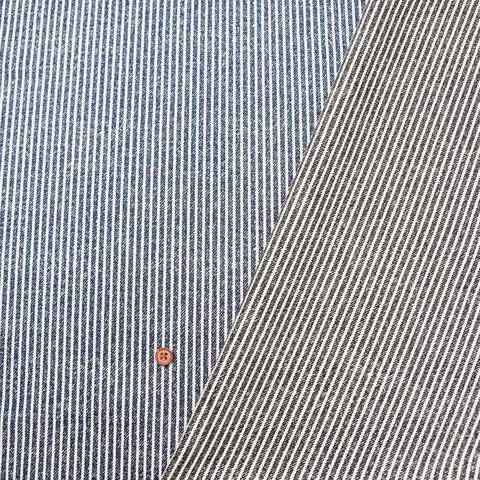 Cotton Printed Fabric - Denim Stripe - nomura tailor
