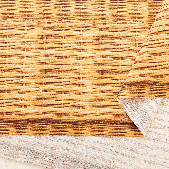 Cotton Oxford Real Print Fabric - Basket - nomura tailor