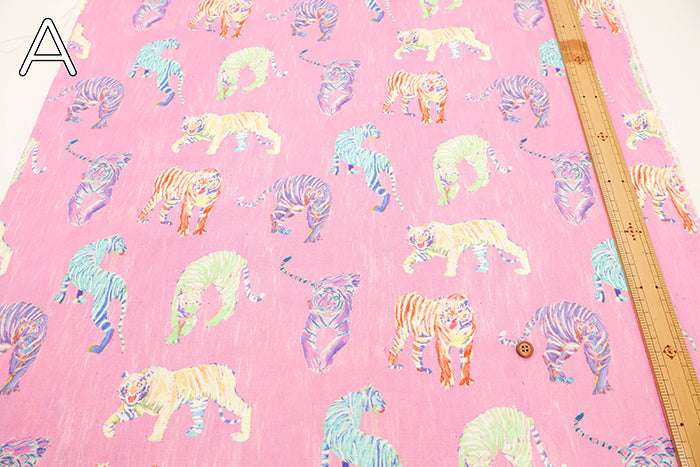 Cotton Muslin Inkjet-printed Fabric - nora. Tiger - nomura tailor